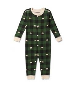 Little Blue House by Hatley Unisex Baby Union Suit Kleinkind-Schlafanzüge, Forest Green Plaid, 3-6 Months von Hatley