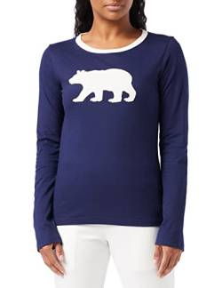 Little Blue House by Hatley Unisex Moose Family Pyjamas Pyjamaset, Langarm-Pyjama-T-Shirt für Damen-Navy Bear Fair Isle, L Regular von Hatley