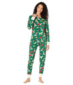 Little Blue House by Hatley Woofing Pyjama-Set aus Weihnachts-Jersey, Grün , X-Small von Hatley