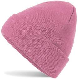 HatStar Wintermütze | Damen Beanie Mütze | Herren Feinstrick Beanie | für Frauen Männer Unisex | Cuffed Hats Weich & Warm (Classic pink) von Hatsatar
