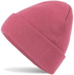 HatStar Wintermütze | Damen Beanie Mütze | Herren Feinstrick Beanie | für Frauen Männer Unisex | Cuffed Hats Weich & Warm (Coral) von Hatsatar