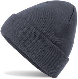 HatStar Wintermütze | Damen Beanie Mütze | Herren Feinstrick Beanie | für Frauen Männer Unisex | Cuffed Hats Weich & Warm (Graphite Grey) von Hatsatar