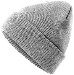 HatStar Wintermütze | Damen Beanie Mütze | Herren Feinstrick Beanie | für Frauen Männer Unisex | Cuffed Hats Weich & Warm (Heather-Grey) von Hatsatar