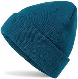 HatStar Wintermütze | Damen Beanie Mütze | Herren Feinstrick Beanie | für Frauen Männer Unisex | Cuffed Hats Weich & Warm (Petrol) von Hatsatar