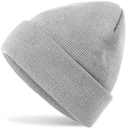 HatStar Wintermütze | Damen Beanie Mütze | Herren Feinstrick Beanie | für Frauen Männer Unisex | Cuffed Hats Weich & Warm (hellgrau meliert) von Hatsatar