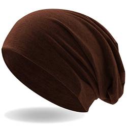 Hatstar® Klassische Slouch Long Beanie Mütze | leicht und weich | für Damen und Herren | Übergangsmütze für Frühling und Sommer (Braun) von Hatstar