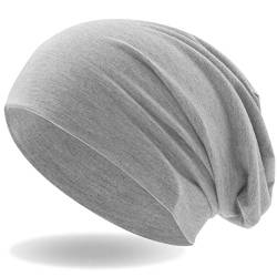 Hatstar® Klassische Slouch Long Beanie Mütze | leicht und weich | für Damen und Herren | Übergangsmütze für Frühling und Sommer (Hellgrau) von Hatstar