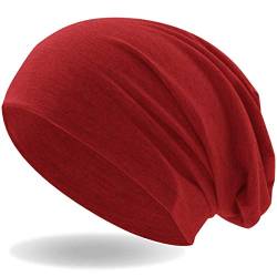 Hatstar® Klassische Slouch Long Beanie Mütze | leicht und weich | für Damen und Herren | Übergangsmütze für Frühling und Sommer (Rot) von Hatstar