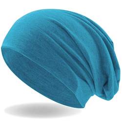 Hatstar® Klassische Slouch Long Beanie Mütze | leicht und weich | für Damen und Herren | Übergangsmütze für Frühling und Sommer (Türkis) von Hatstar