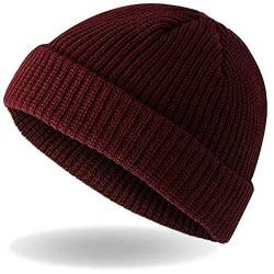 Hatstar Trawler Unisex Beanie Mütze Seemanns Fishers Mütze für Damen und Herren (Burgund) von Hatstar