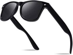 Hatstar Unisex Nerd Herren Sonnenbrille Verspiegelt | Retro Damen Sunglasses | UV400 CAT 3 CE | (Black (Gläser: Smoke Grau)) von Hatstar