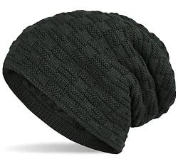 Hatstar Warme gefütterte Feinstrick Beanie Mütze | mit Flecht Muster und sehr weichem Fleece Innenfutter | Wintermütze für Damen Herren - Unisex (14 | Olive) von Hatstar