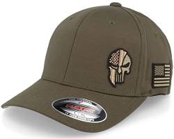 Hatstore Army Skull Usa Olive Flexfit Cap - Grösse: XL/XXL - (61-64 cm) von Hatstore