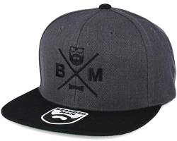 Hatstore BM Cross Charcoal/Black Snapback Cap - Grösse: One Size - (55-60 cm) von Hatstore