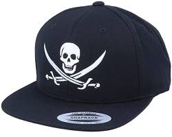 Hatstore Jolly Roger Pirate Black Snapback Cap - Grösse: One Size - (55-60 cm) von Hatstore