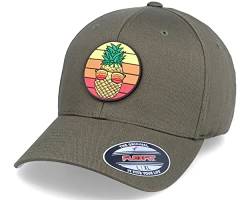 Hatstore Pineapple Sunset Patch Olive Flexfit Cap - Grösse: L/XL - (58-61 cm) von Hatstore