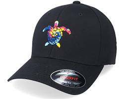 Hatstore Summer Sea Turtle Black Flexfit Cap - Grösse: L/XL - (58-61 cm) von Hatstore