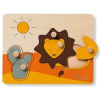 Hauck Steckpuzzle Puzzle N Sort - Lion / Löwe, Puzzleteile, Holz Puzzle für Baby Greifpuzzle für Kinder (ab 1 Jahr) von Hauck