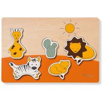 Hauck Steckpuzzle Safari - Puzzle N Fit, Puzzleteile, Holz Puzzle für Baby (ab 1 Jahr) von Hauck
