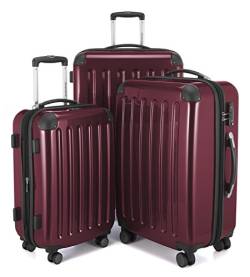 Alex - 3er Kofferset, TSA, Trolley-Set, Rollkoffer, Reisekoffer, (S, M & L), Burgund von Hauptstadtkoffer