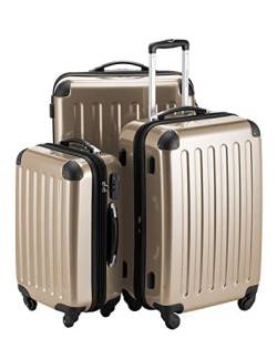 HAUPTSTADTKOFFER Alex - 3er Kofferset, Trolley-Set, Rollkoffer, Reisekoffer, (S, M & L), Champagner von Hauptstadtkoffer