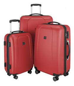 HAUPTSTADTKOFFER - Wedding - 3er Koffer-Set Trolley-Set Rollkoffer Reisekoffer, TSA, Doppelrollen, (S, M & L), Rot von Hauptstadtkoffer