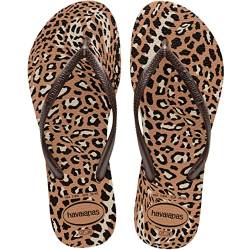 Havaianas Damen Dünne Tiere Flipflop, Kaffeebraun, Roségold von Havaianas