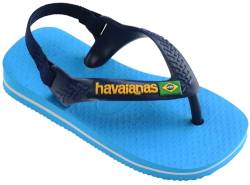 Havaianas Unisex Baby Brasil Logo II Flipflop, Turquoise/Navy Blue, 21 EU von Havaianas