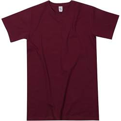 Have It Tall Men's Premium Stretch Cotton T Shirt, Herren 4-Way Stretch Tall T-Shirt, extra lang geschnitten Burgundy X-Large Tall von Have It Tall