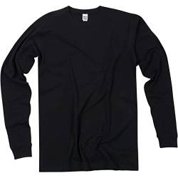 Have It Tall Mens Stretch Cotton Long Sleeve T-Shirt, Herren Long-Shirt Langarm Baumwolle Stretch, Black Large Tall von Have It Tall