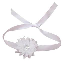 Haveratio Elegantes Stoff-Armband für Hochzeit, Braut, Brautjungfer, Seidenband, Blumen-Armreif, zartes handgefertigtes Blumen-Armband von Haveratio