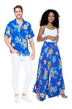 Passendes Hawaii-Luau-Hemd oder weite Hose in Hibiskusblau, Herren Hibiskusblau, XL von Hawaii Hangover