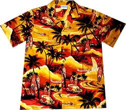 Hawaiihemd / Hawaiishirt "Golden Summer", 100% Baumwolle, Groesse 3XL von Hawaiihemdnet