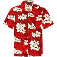 Hawaiihemdshop.de Hawaiihemd Hawaiihemdshop Hawaii Hemd Herren Baumwolle Kurzarm Blüten Shirt von Hawaiihemdshop.de