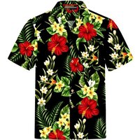 Hawaiihemdshop.de Hawaiihemd Hawaiihemdshop Hawaii Hemd Herren Baumwolle Kurzarm Blüten Shirt von Hawaiihemdshop.de