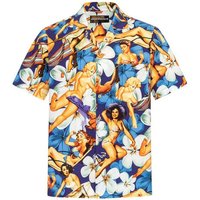 Hawaiihemdshop.de Hawaiihemd Hawaiihemdshop Hawaii Hemd Herren Baumwolle Kurzarm Blüten Shirt von Hawaiihemdshop.de