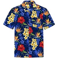 Hawaiihemdshop.de Hawaiihemd Hawaiihemdshop Hawaii Hemd Herren Baumwolle Kurzarm Blüten Shirt von Hawaiihemdshop.de