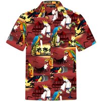 Hawaiihemdshop.de Hawaiihemd Hawaiihemdshop Hawaii Hemd Herren Baumwolle Kurzarm Papageien von Hawaiihemdshop.de