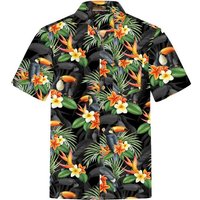 Hawaiihemdshop.de Hawaiihemd Hawaiihemdshop Hawaii Hemd Herren Baumwolle Kurzarm Papageien von Hawaiihemdshop.de