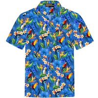 Hawaiihemdshop.de Hawaiihemd Hawaiihemdshop Hawaii Hemd Herren Baumwolle Kurzarm Papageien von Hawaiihemdshop.de