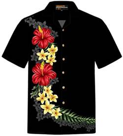 Hawaiihemdshop Hawaii Hemd | Männer | Baumwolle | Größe S - 8XL | Kurzarm | Hawaiihemden | Blüten | Blumen | Retro | Klassisch | Hibiskus | Aloha | Kokosnuss-Knöpfe | Hawaiihemd Herren von Hawaiihemdshop