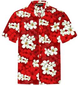 Hawaiihemdshop Hawaii Hemd | Männer | Baumwolle | Größe S - 8XL | Kurzarm | Hawaiihemden | Blüten | Blumen | Retro | Klassisch | Hibiskus | Aloha | Kokosnuss-Knöpfe | Hawaiihemd Herren von Hawaiihemdshop