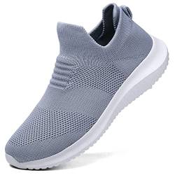 Damen Walkingschuhe Laufschuhe Sneaker Slip On Leichte Atmungsaktive Bequeme Sneaker, Blau violett, 40 EU von HayleAlvas