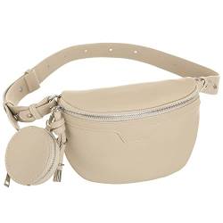 Crossbody-Bauchtasche für Damen, Schultertasche mit Münzgeldbörse, Ledergürteltasche, Brusttasche, Geldbörse für Reisen, Khaki, Bum Bag, Umhängetasche von Haytijoe