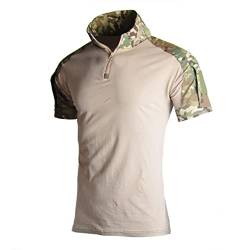 Military Army Sleeve Camo1 Tactical Shirt Hunt Combat Multicam Camo Kurzarm-T-Shirt CP XL von Hcclijo