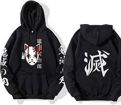 Unisex Demon Slayer Manga Hoodie Anime Kapuzenpullover Pulli Fashion Streetwear (Schwarz1,M,M) von Hctop