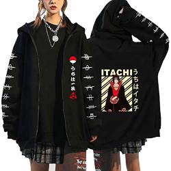 Unisex Uchiha Itachi Sasuke Akatsuki Cosplay Anime Pullover Sweatshirt Hoodie (Schwarz3,S,S) von Hctop