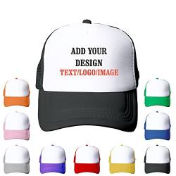 Hdadwy Benutzerdefinierte Hut personalisierte Gletschermütze Mesh-Visier Baseball-Hut Trucker-Hut Denim-Hut Unisex, fügen Sie Ihren Text/Logo hinzu von Hdadwy