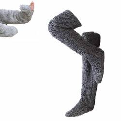 Hdnaihpp Teddy Legs Socks, Over Knee High Fuzzy Long Socks Plush Slipper Stockings Leg Warmers Winter Home for Comfort (Dark Grey) von Hdnaihpp
