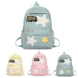 Hdnaihpp Y2K Kawaii Star Backpack for School, Y2k Backpack For Boys Girls, Kawaii Star Backpack Y2k for School Travel (Green) von Hdnaihpp